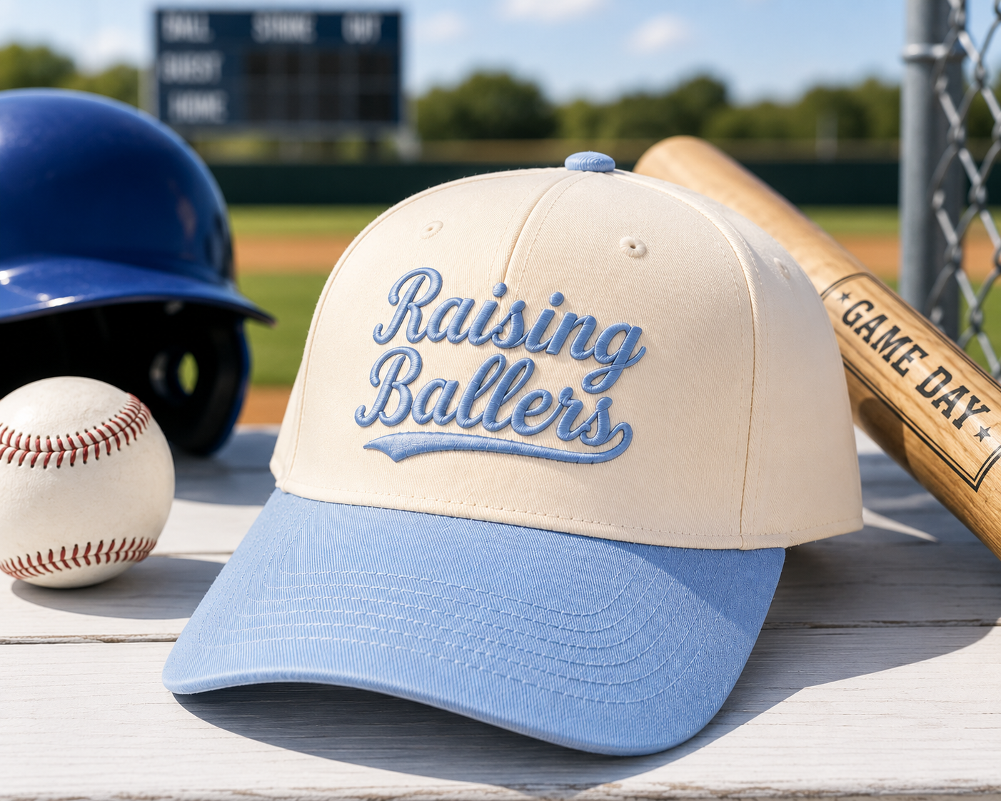 Raising Ballers Embroidered Trucker Hat | Baseball Mom Otto Cap | Sports Mom Baseball Hat