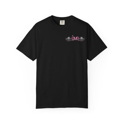 Pain Raised Her Discipline Refined Her Women's Motivational Gym T-Shirt | Butterfly Barbell Fitness Graphic Tee | Oversized Workout Shirt