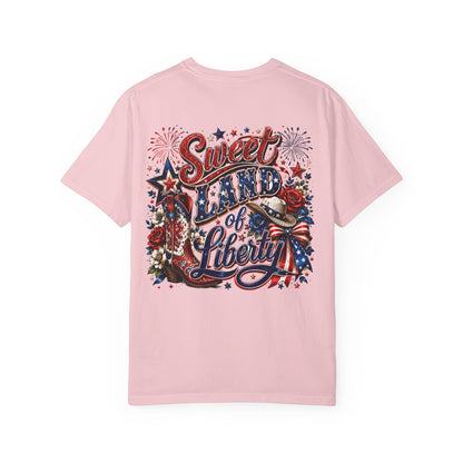 Sweet Land of Liberty Shirt | Patriotic Western Graphic Tee | American Honey Cowgirl Fourth of July Shirt