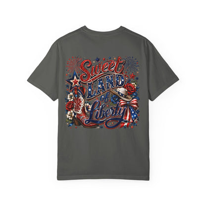 Sweet Land of Liberty Shirt | Patriotic Western Graphic Tee | American Honey Cowgirl Fourth of July Shirt