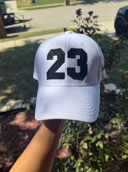 Custom Glitter Number Hat – Personalized Embroidered Baseball Cap | Sports Mom & Team Hat