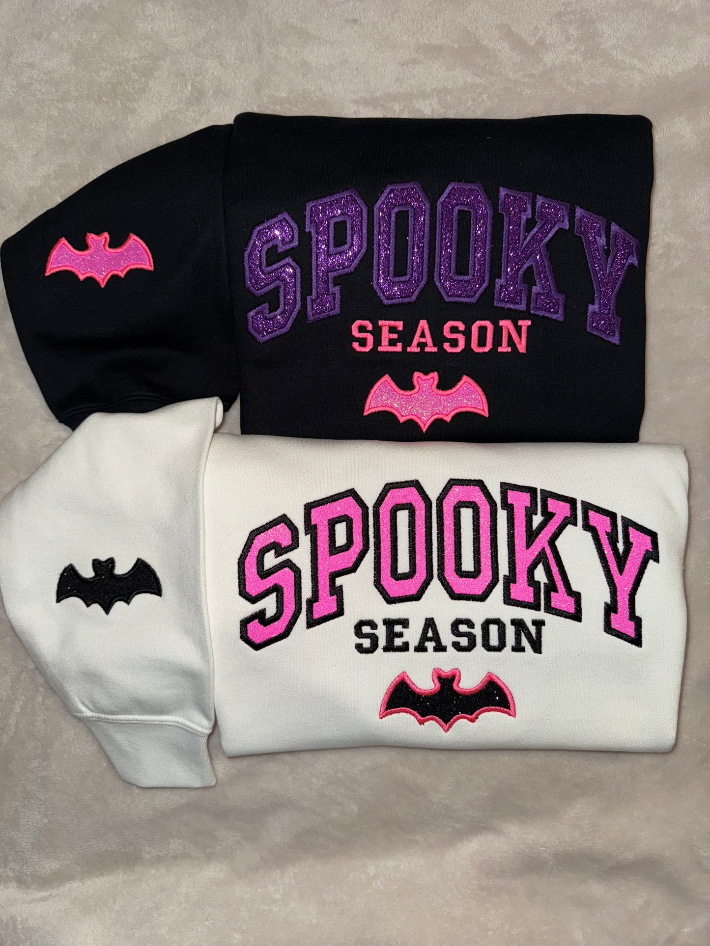Embroidered Spooky Season Halloween Sweatshirt | Glitter Custom Fall Sweater
