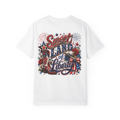 Sweet Land of Liberty Shirt | Patriotic Western Graphic Tee | American Honey Cowgirl Fourth of July Shirt