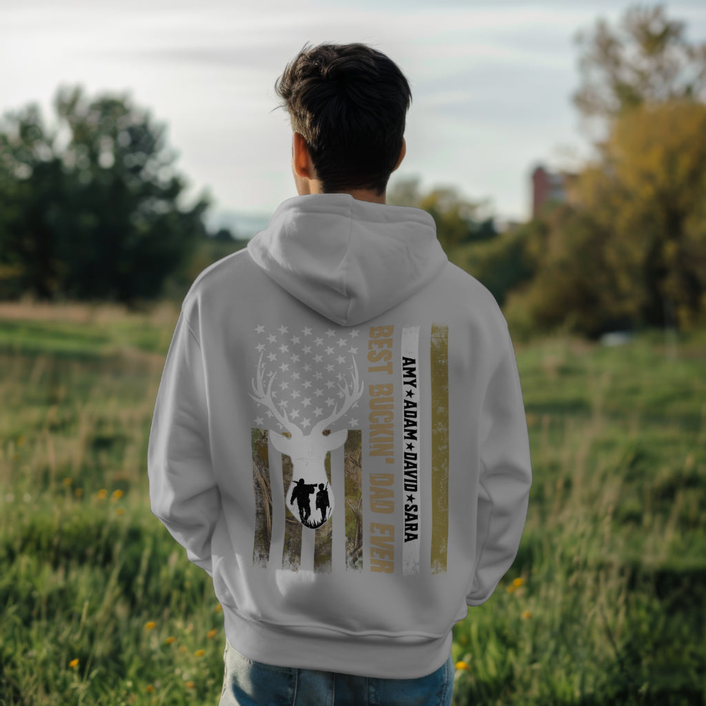 Men’s Personalized Best Buckin’ Dad – Father’s Day Gift with Kids’ Names