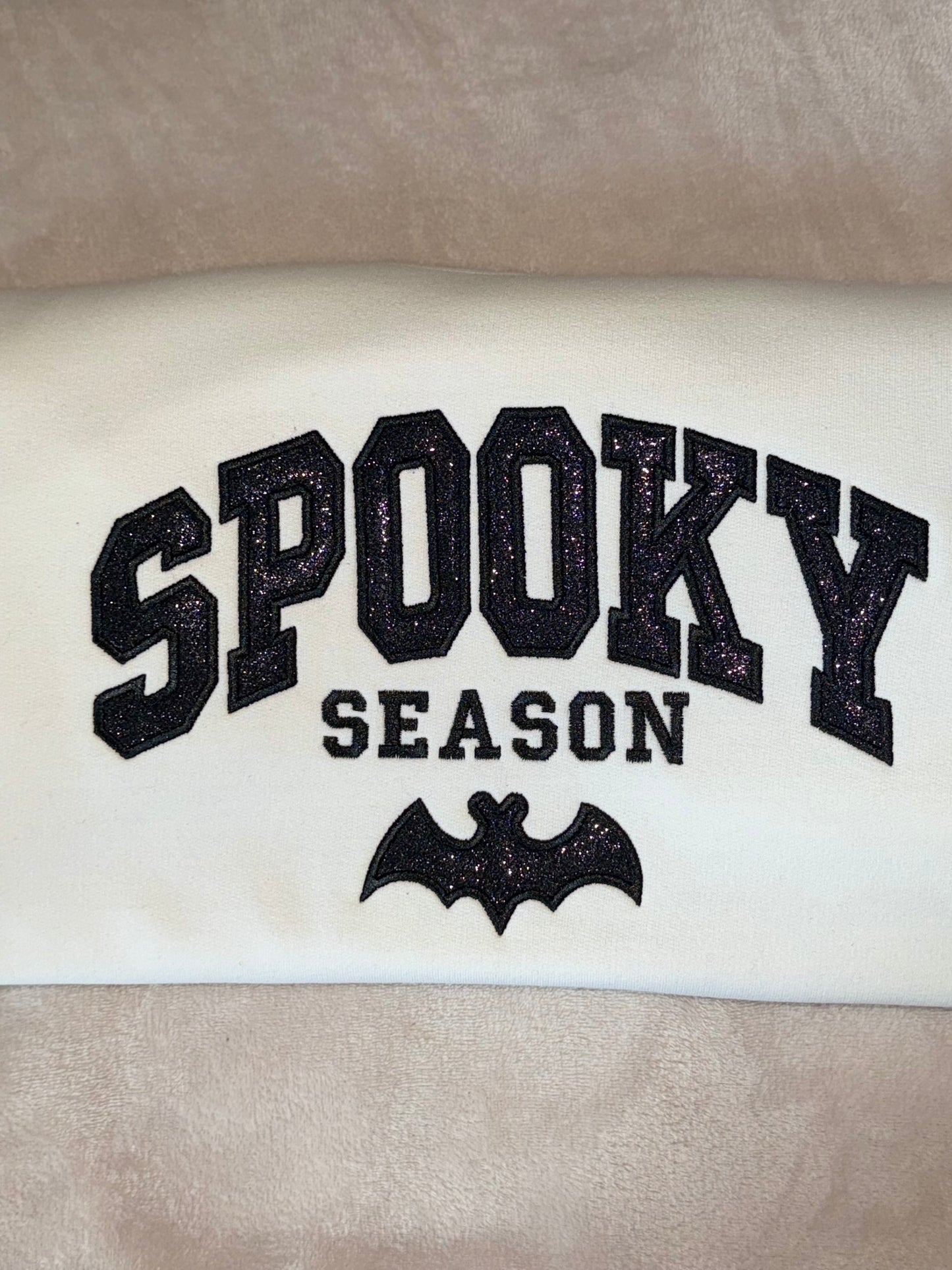 Embroidered Spooky Season Halloween Sweatshirt | Glitter Custom Fall Sweater
