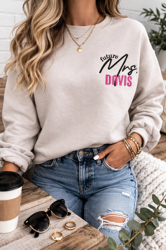 Future Mrs. Custom Embroidered Personalized Engagement Gift