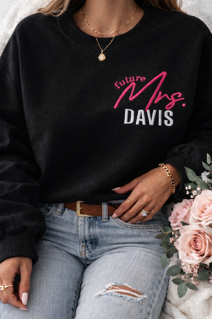 Future Mrs. Custom Embroidered Personalized Engagement Gift