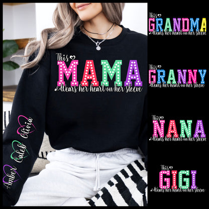 Personalized, "Wears Her Heart on Her Sleeve," Sweatshirt for Women