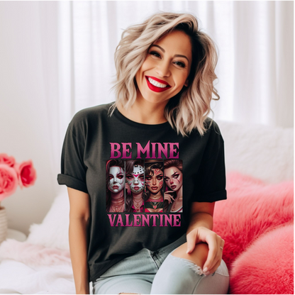 Be Mine Women of Horror Graphic Tee – Fierce, Spooky, and Stylish