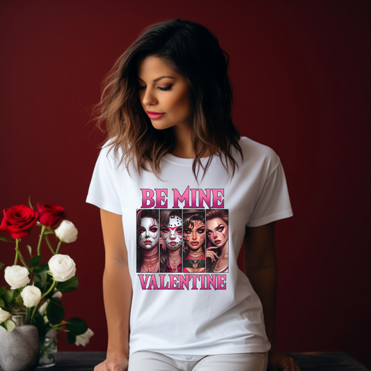 Be Mine Women of Horror Graphic Tee – Fierce, Spooky, and Stylish