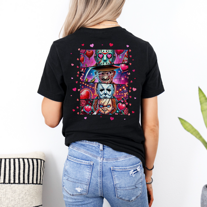 Creepy Valentine Women’s Graphic Tee – Your Favorite Horror Icons
