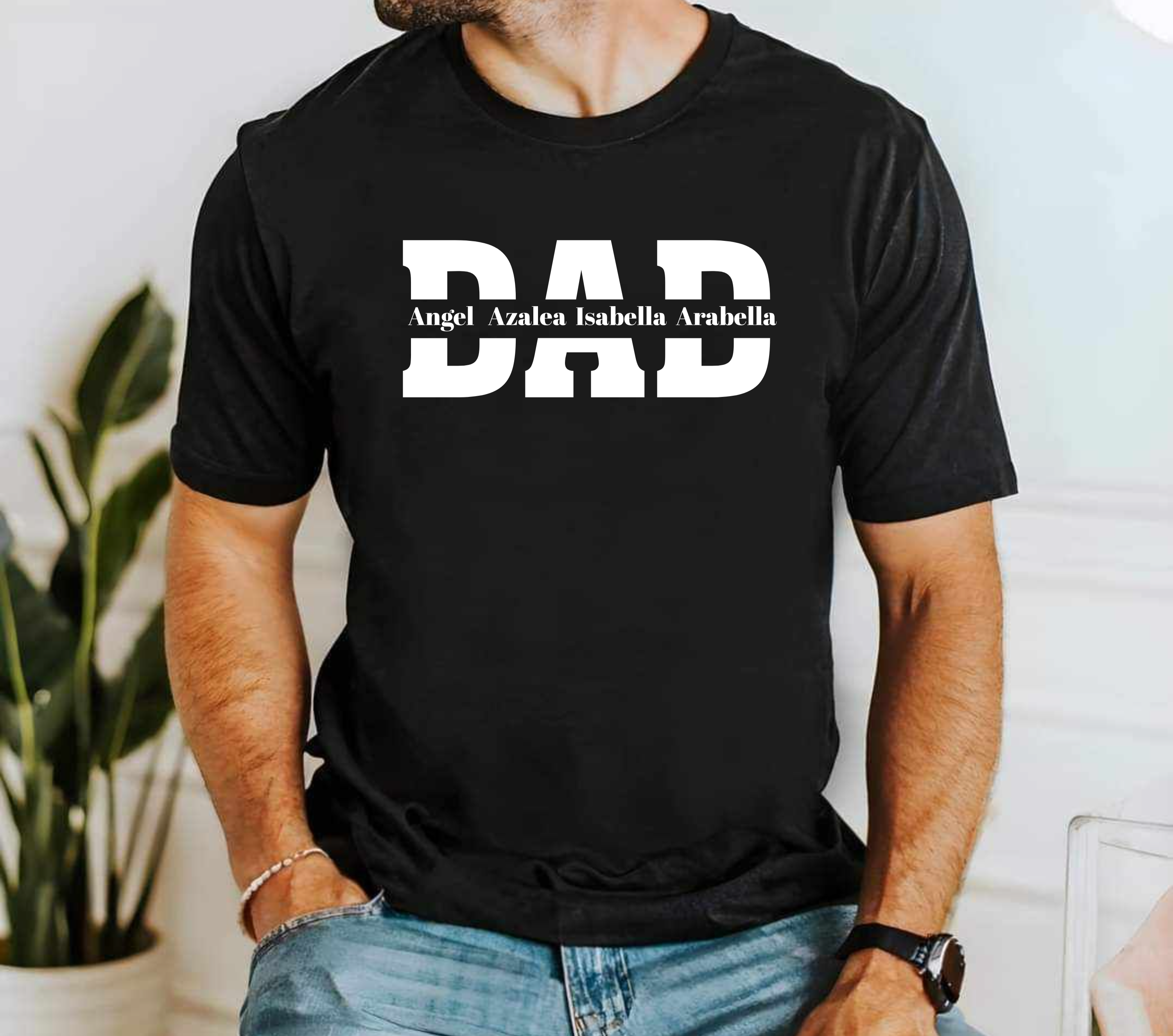 Dad Custom Split Name Frame Shirt – Thread Designs & Custom Studio