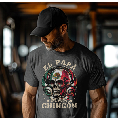 Personalized Mexican Heritage Skull Tee – Custom El Papa, Padrino, Abuelo, or Hermano Design