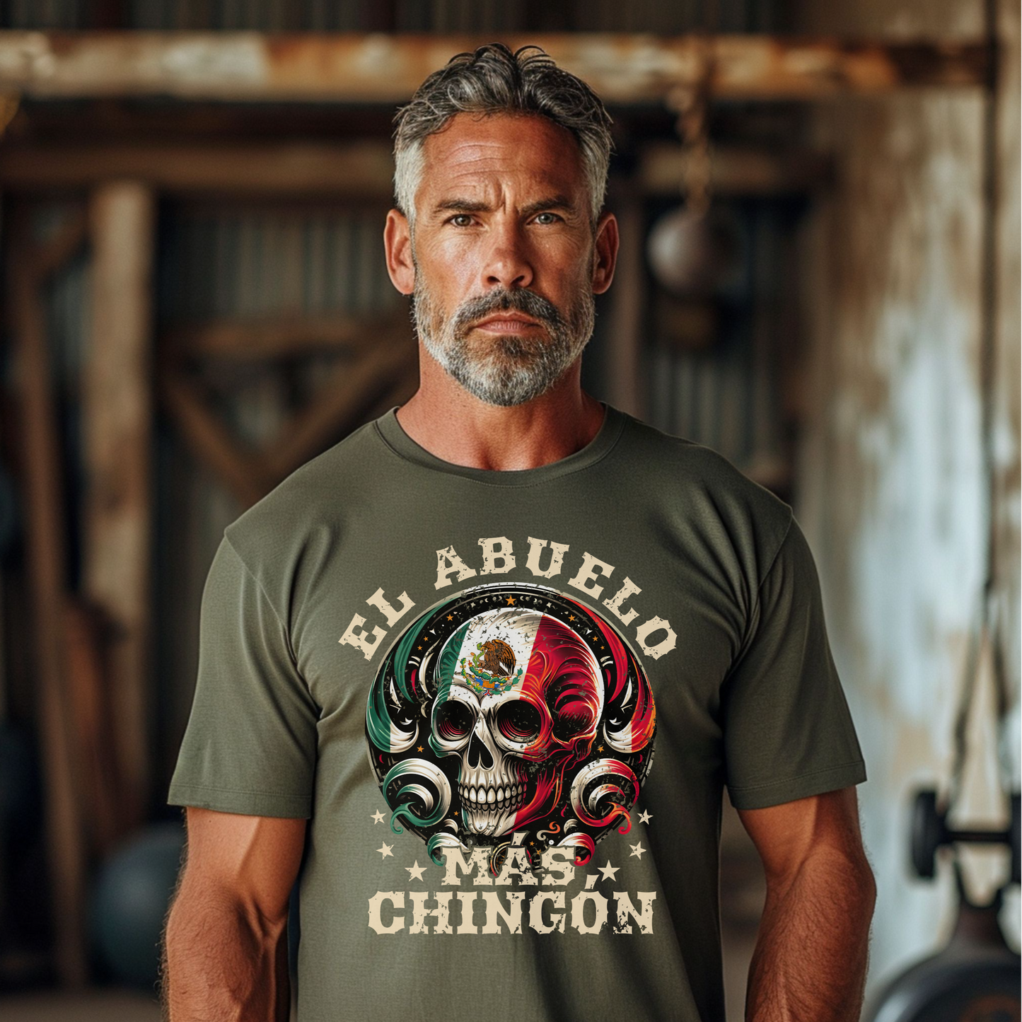 Personalized Mexican Heritage Skull Tee – Custom El Papa, Padrino, Abuelo, or Hermano Design