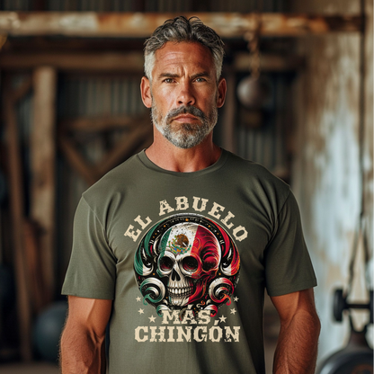 Personalized Mexican Heritage Skull Tee – Custom El Papa, Padrino, Abuelo, or Hermano Design