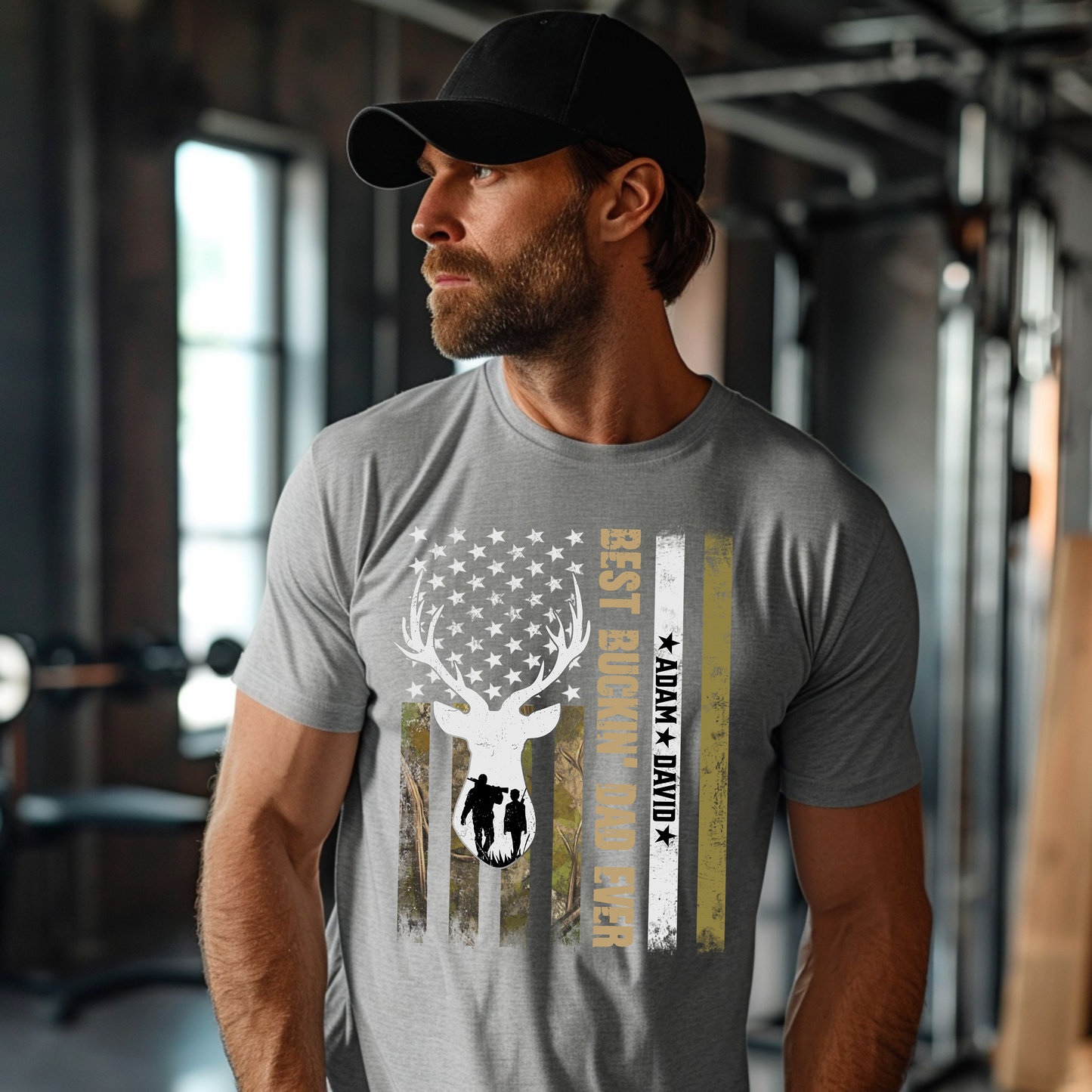 Men’s Personalized Best Buckin’ Dad – Father’s Day Gift with Kids’ Names