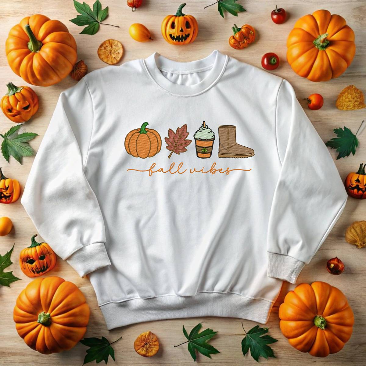 🧡 Fall Vibes Embroidered Sweatshirt