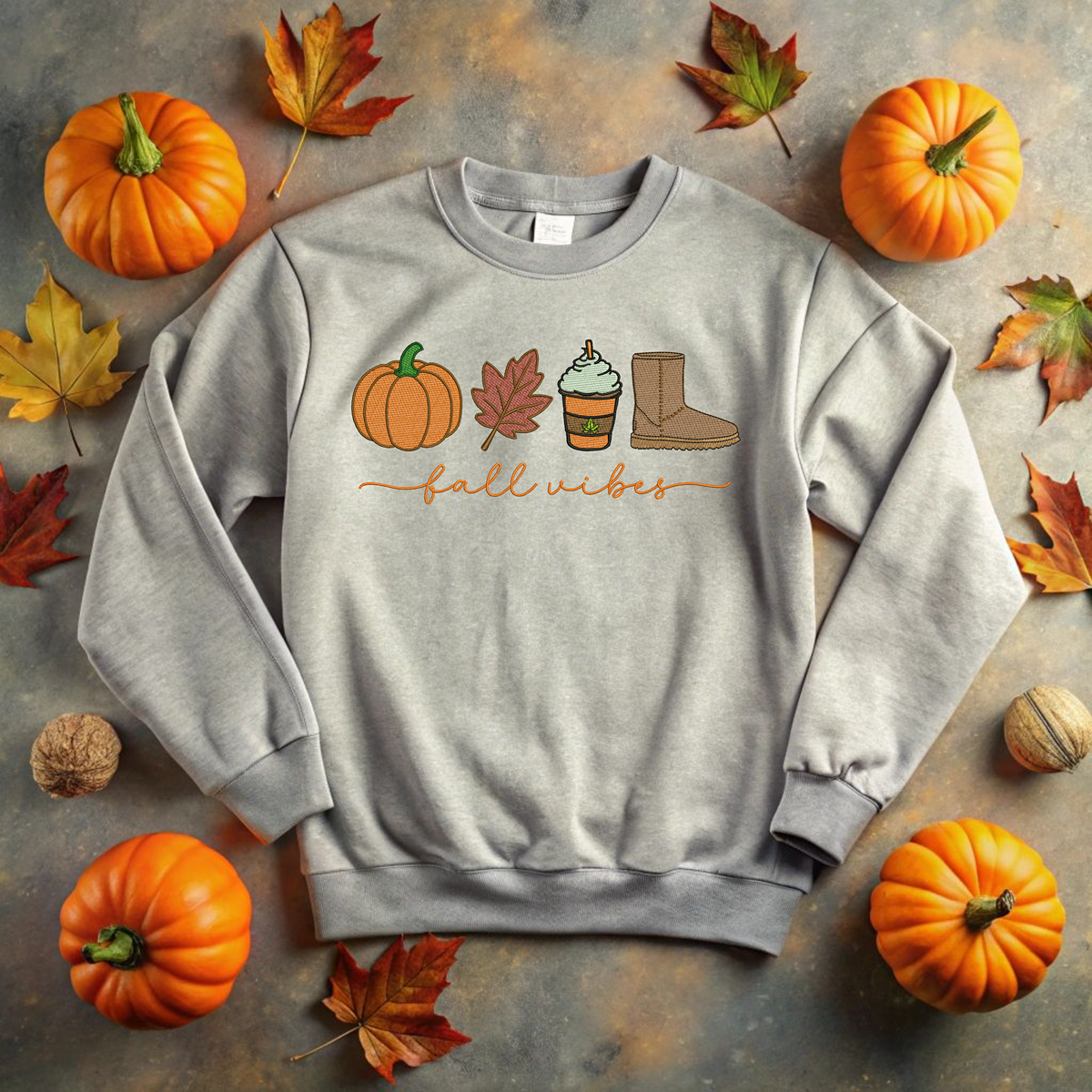 🧡 Fall Vibes Embroidered Sweatshirt