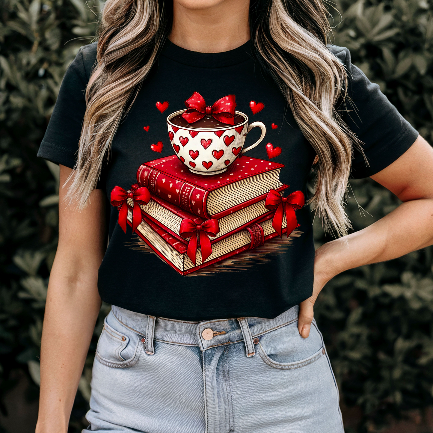 Book-Lover Valentine Women’s Graphic Tee – For Readers Who Love Stories and Style